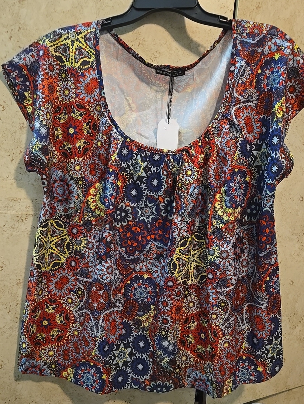 Multicolor Floral Scoop Neck Women’s Top